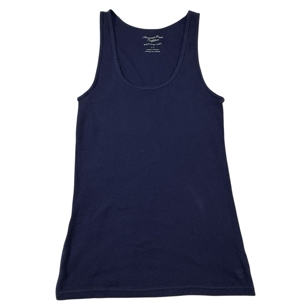 Vtg Y2K 2000s American Eagle Tank Top Womens Sz L Navy Long Elena Gilbert